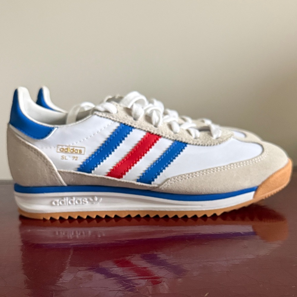 adidas SL 72 White Blue Red Retro Athletic Sneakers